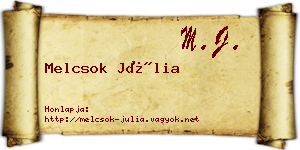 Melcsok Júlia névjegykártya
